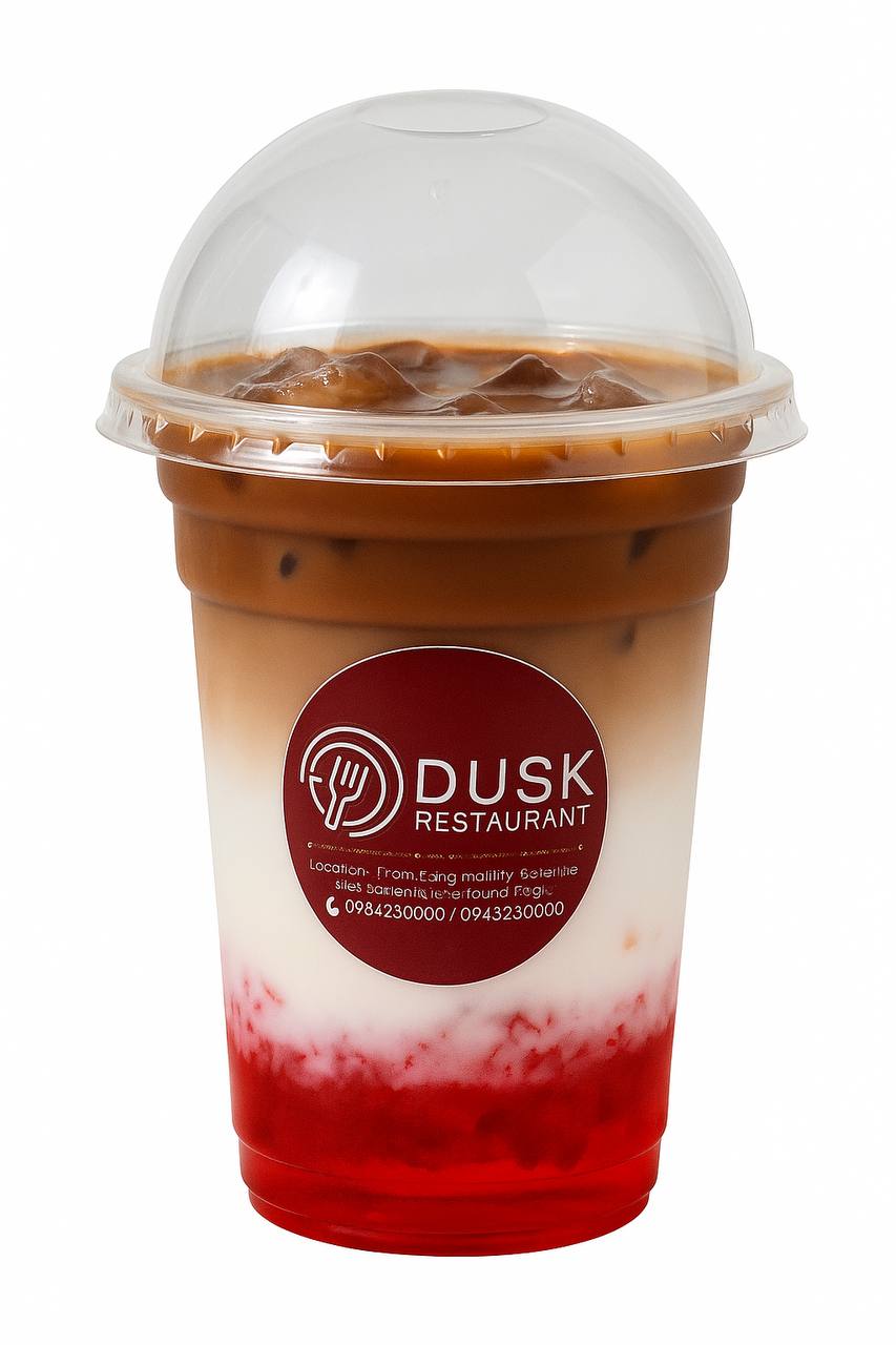 Spanish latte with strawberry